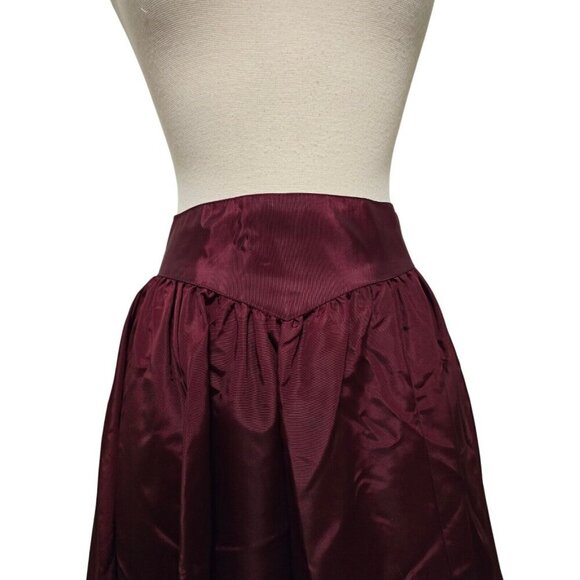 Gunne Sax 70s Vintage Saloon Skirt Maroon Ruffled Size 9 Gunnies - Picture 2 of 10